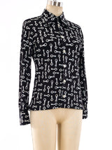 1970's Givenchy Key Printed Shirt Top arcadeshops.com