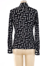 1970's Givenchy Key Printed Shirt Top arcadeshops.com