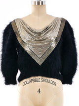 Chainmail Accented Angora Sweater Top arcadeshops.com