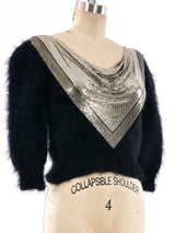 Chainmail Accented Angora Sweater Top arcadeshops.com
