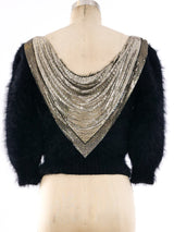 Chainmail Accented Angora Sweater Top arcadeshops.com