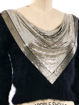Chainmail Accented Angora Sweater Top arcadeshops.com