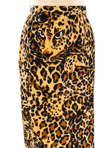 1986 Yves Saint Laurent Leopard Printed Skirt Bottom arcadeshops.com