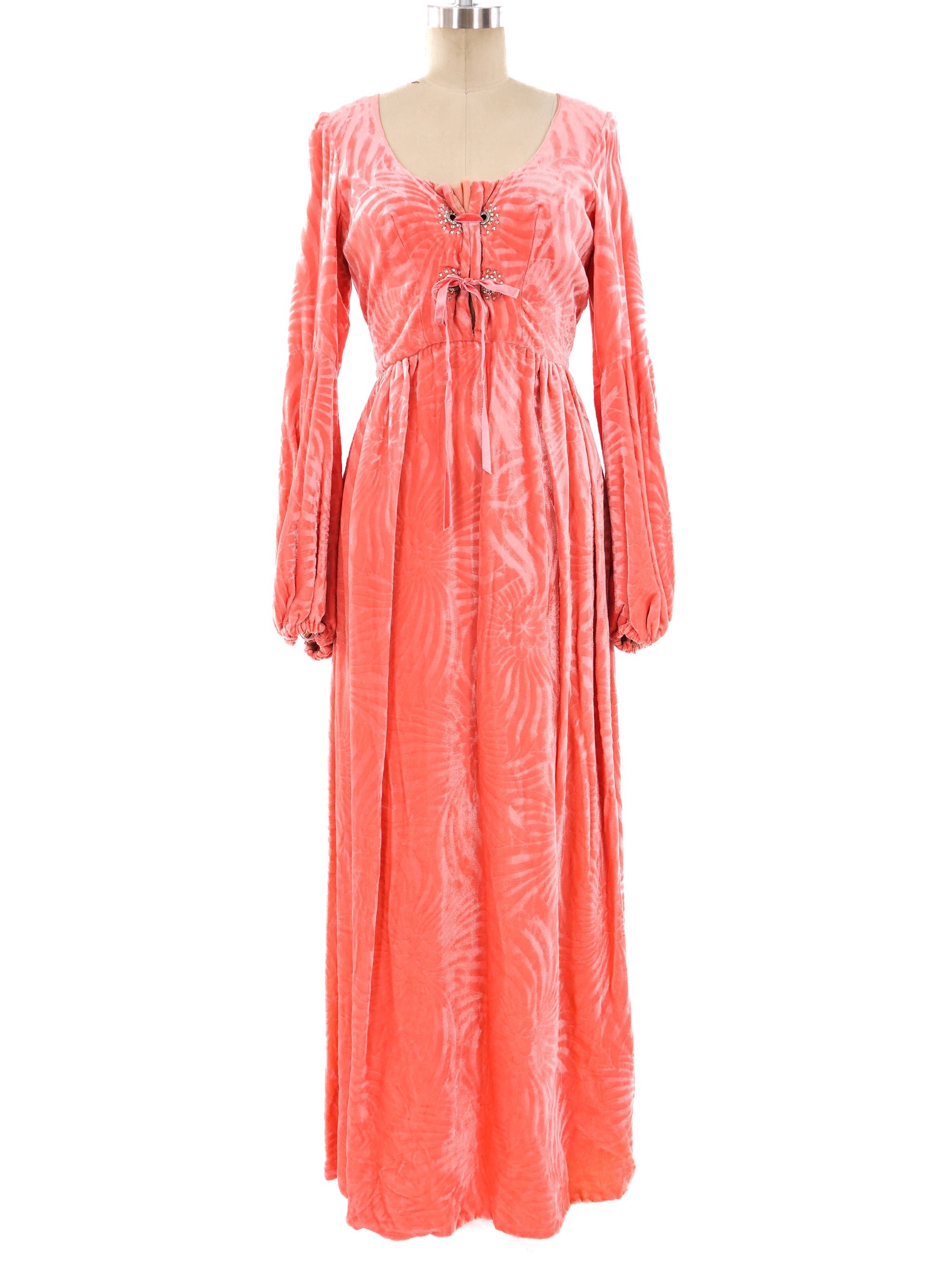 PINK HIGH SLIT VELVET MAXI DRESS