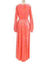 Pink Velvet Lace Up Maxi Dress Dress arcadeshops.com