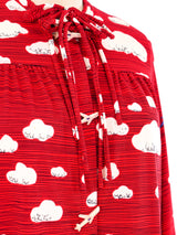 Hanae Mori Cloud Print Dress Dress arcadeshops.com
