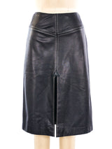 Thierry Mugler Leather Midi Skirt Bottom arcadeshops.com