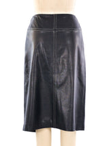 Thierry Mugler Leather Midi Skirt Bottom arcadeshops.com