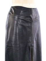 Thierry Mugler Leather Midi Skirt Bottom arcadeshops.com