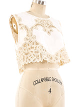 Lace Trimmed Cropped Tank Top Top arcadeshops.com