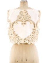 Lace Trimmed Cropped Tank Top Top arcadeshops.com