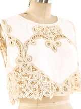 Lace Trimmed Cropped Tank Top Top arcadeshops.com