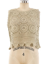 Floral Pattern Crochet Tank Top Top arcadeshops.com