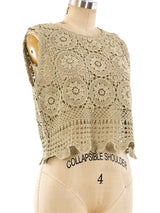 Floral Pattern Crochet Tank Top Top arcadeshops.com