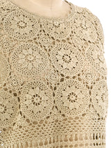 Floral Pattern Crochet Tank Top Top arcadeshops.com