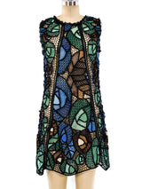 Floral Pattern Crochet Tank Dress Dress arcadeshops.com