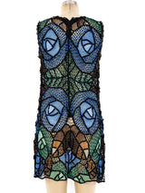 Floral Pattern Crochet Tank Dress Dress arcadeshops.com