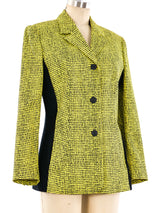 Versus by Gianni Versace Printed Yellow Blazer Jacket arcadeshops.com