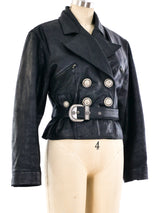 Versus by Gianni Versace Leather Motorcycle Jacket Jacket arcadeshops.com