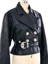 Versus by Gianni Versace Leather Motorcycle Jacket Jacket arcadeshops.com