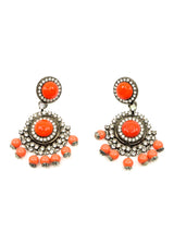 Lawrence Vrba Coral Bead Embellished Chandelier Earrings Accessory arcadeshops.com