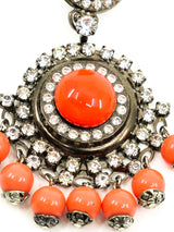 Lawrence Vrba Coral Bead Embellished Chandelier Earrings Accessory arcadeshops.com