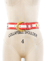 Escada Studded Colorblock Leather Belt Accessory arcadeshops.com