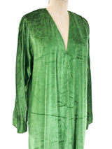 Halston IV Green Velvet Caftan Dress arcadeshops.com