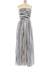 Oscar de la Renta Striped Chiffon Jumpsuit Jumpsuit arcadeshops.com