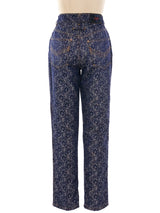 Jean Paul Gaultier Lace Pattern Jeans Bottom arcadeshops.com
