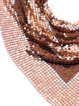 Whiting and Davis Rose Gold Chainmail Bib Necklace Accessory arcadeshops.com