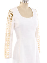 Cage Sleeve Linen Dress Dress arcadeshops.com