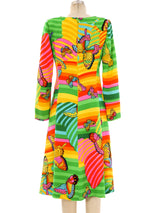 Hanae Mori Psychedelic Butterfly Printed Silk Dress Dress arcadeshops.com