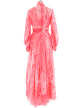 Victor Costa Printed Chiffon Maxi Dress Dress arcadeshops.com