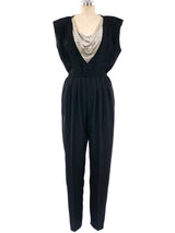 Chainmail Bib Accented Jumpsuit Jumpsuit arcadeshops.com