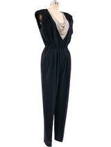 Chainmail Bib Accented Jumpsuit Jumpsuit arcadeshops.com