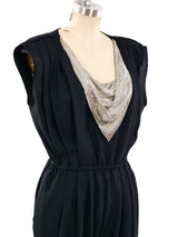 Chainmail Bib Accented Jumpsuit Jumpsuit arcadeshops.com