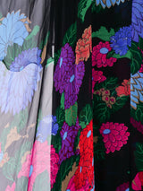 Hanae Mori Floral Printed Caped Gown Dress arcadeshops.com