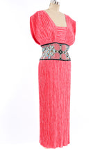 Mary McFadden Embellished Plisse Pleated Dress Dress arcadeshops.com
