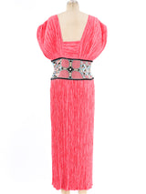 Mary McFadden Embellished Plisse Pleated Dress Dress arcadeshops.com
