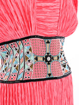 Mary McFadden Embellished Plisse Pleated Dress Dress arcadeshops.com