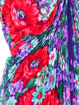 Travilla Pleated Floral Halter Dress Dress arcadeshops.com