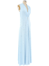 Rhinestone Embellished Sleeveless Jersey Gown Dress arcadeshops.com