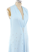 Rhinestone Embellished Sleeveless Jersey Gown Dress arcadeshops.com