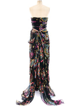 Christian Lacroix Printed Chiffon Sleeveless Gown Dress arcadeshops.com