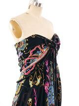 Christian Lacroix Printed Chiffon Sleeveless Gown Dress arcadeshops.com