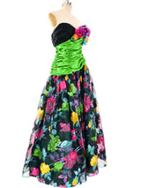 Eugene Alexander Dimensional Floral Strapless Gown Dress arcadeshops.com