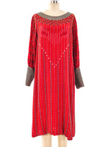 Bead Embellished Striped Dress Dress arcadeshops.com