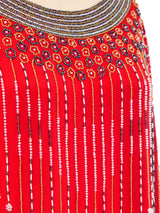 Bead Embellished Striped Dress Dress arcadeshops.com