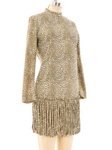 Leopard Printed Fringed Mini Dress Dress arcadeshops.com